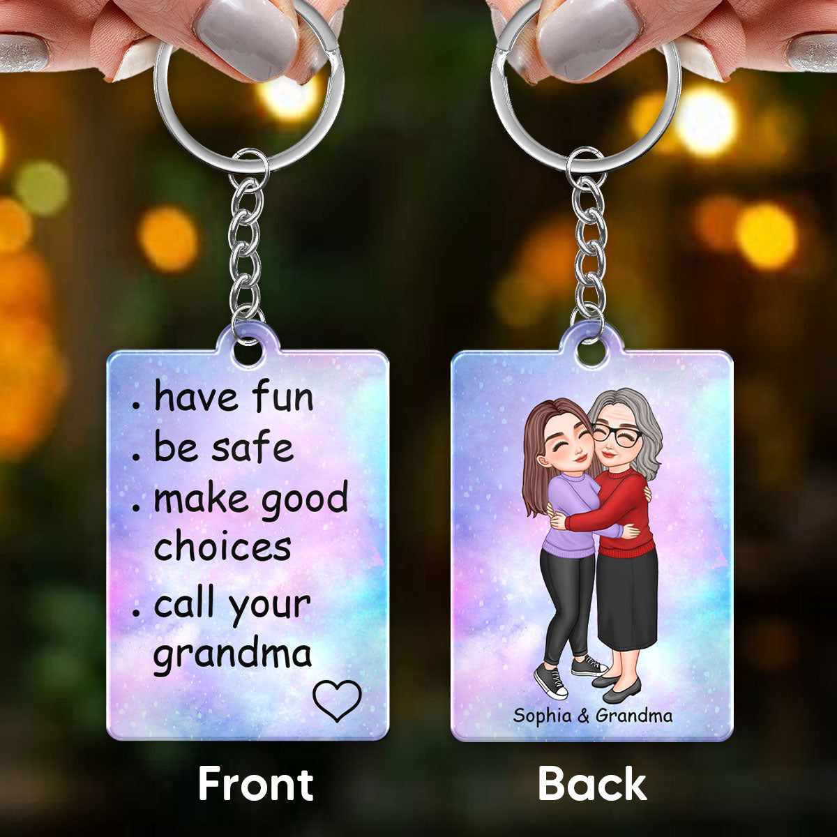 Call Your Grandma Gift For Teen Adult Kid Granddaughter Grandson Personalized Acrylic Keychain