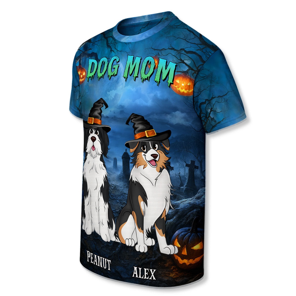 Dog Mom Halloween Night Theme Personalized Shirt, Pawfect Costume for Dog Lover