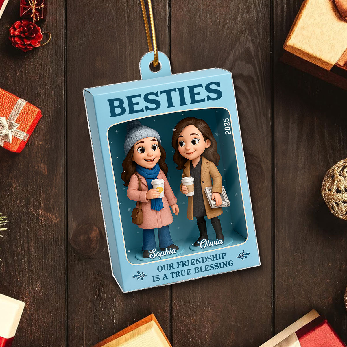 Besties Where You Lead I Will Follow Toy Box Style - Personalized Acrylic Ornament - Christmas Gift For Best Friends