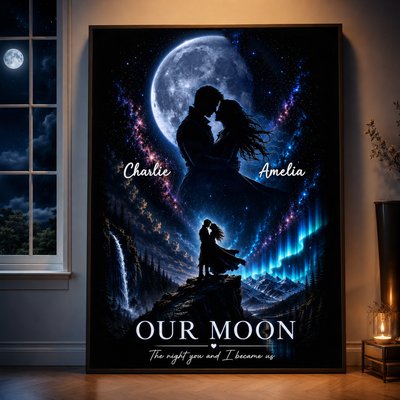 The Night You and I Became Us Custom Moon Phase by Date - Personalized Poster - Anniversary Gift for Her, for Him