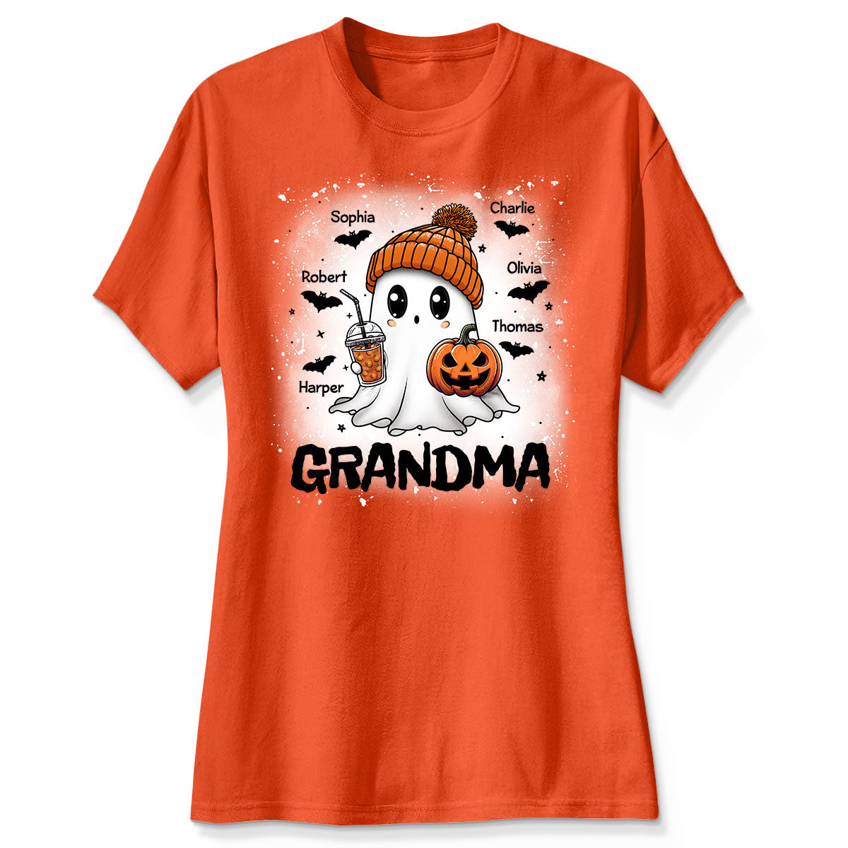 Boo Grandma Fall Season Halloween Custom Grandkids Names Personalized Shirt