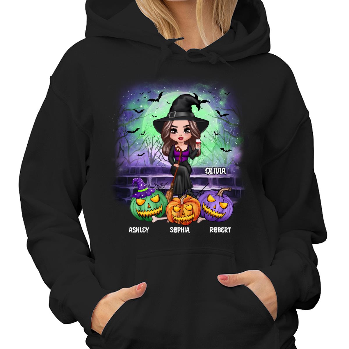 Halloween Grandma Mom On Stair Pumpkins Personalized Shirt