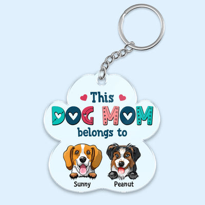 This Dog Mom Belongs To Peeking Dogs Personalized Acrylic Keychain
