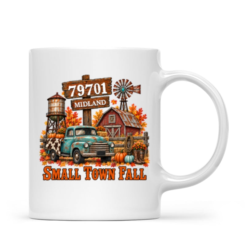 Small Town Fall Western Zip Code - Personalized Mug