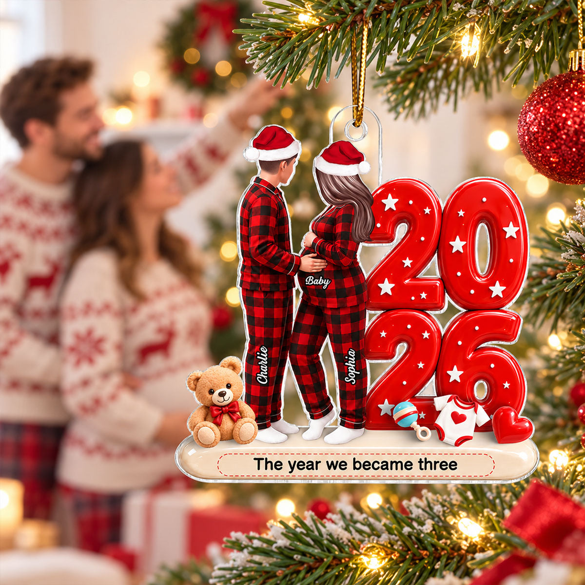 Trending Expecting Parents Christmas Pregnancy - Personalized Acrylic Ornament