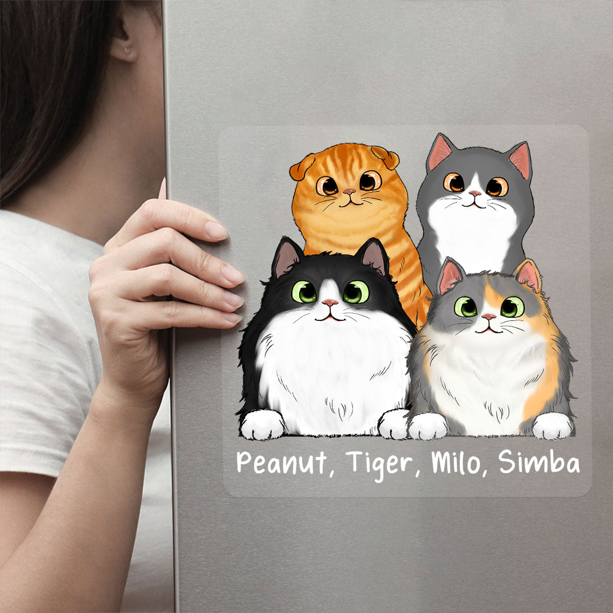Fluffy Cats Personalized Decal, Gift For Cat Lovers