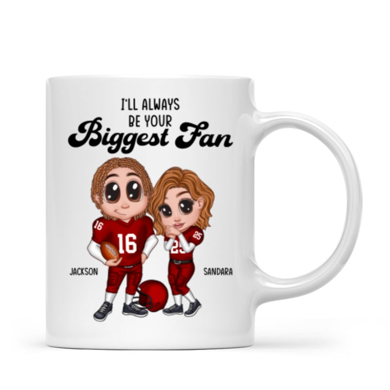 Personalized Y2K Football Couple Mug,  Gift for Couples