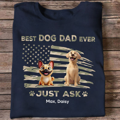 Best Dog Dad Ever Nation Flag - Personalized Shirt - Father's Day Gift For Dog Dad, Patriotic 4th Of July Gift, USA 250th Anniversary