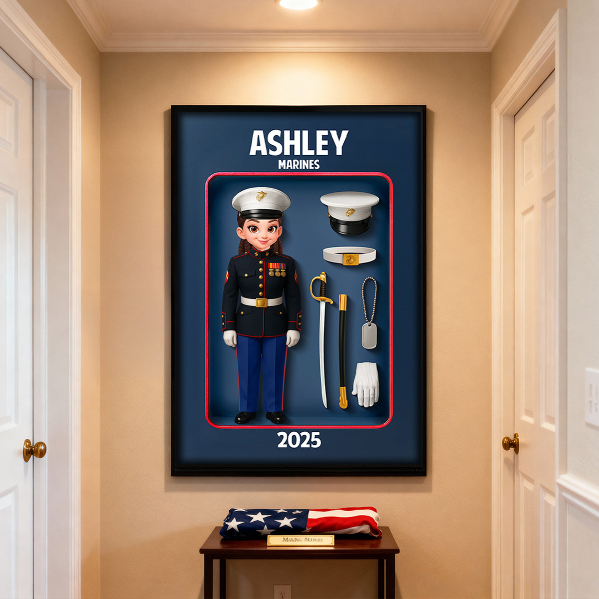 Marines Action Figure 3D Effect - Personalized Poster - Special Gift For The Marines