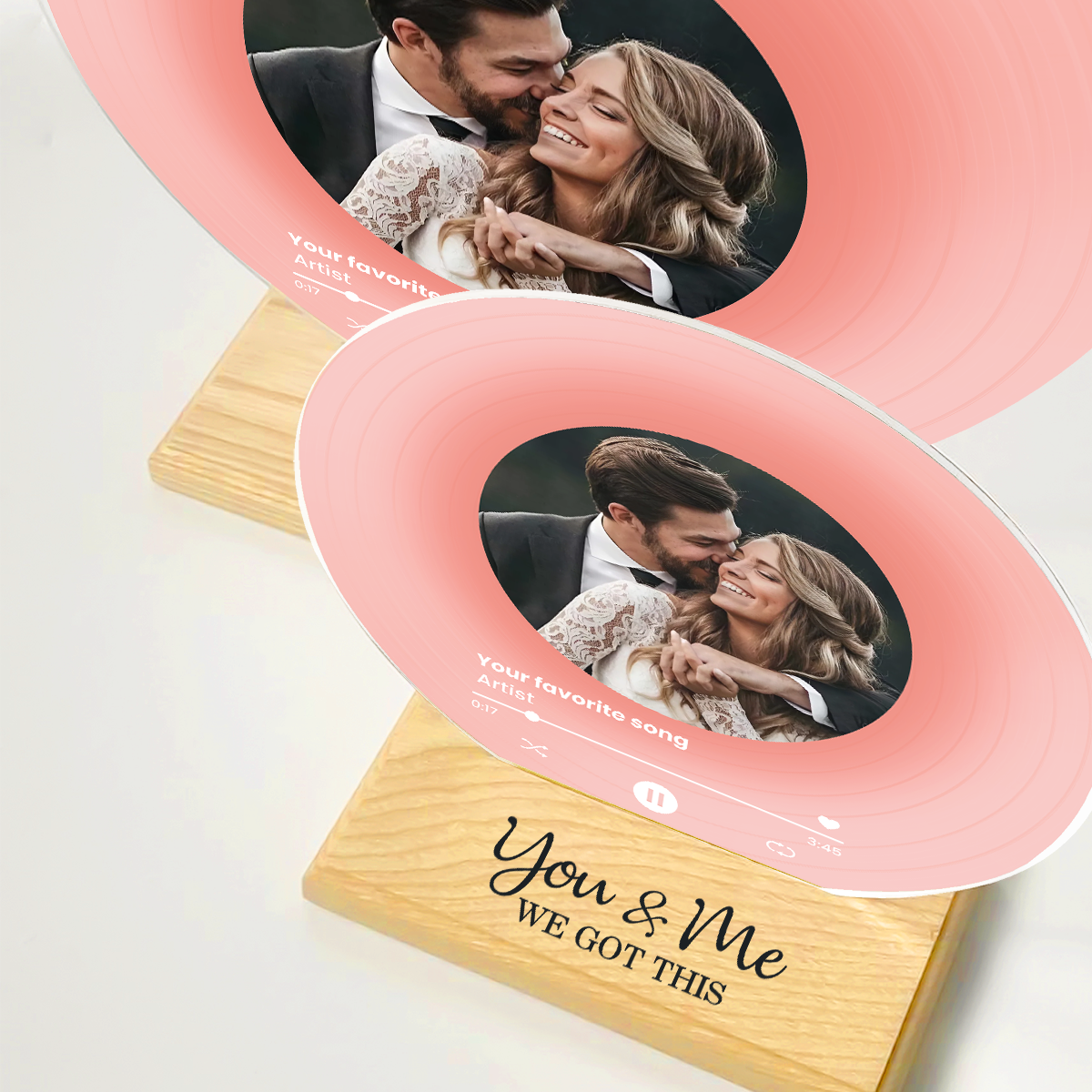Couple Besties Family Photo Favorite Song Personalized Acrylic Record Plaque, Heartfelt Gift For Couple, For Him, For Her, Boyfriend, Girlfriend, Husband, Wife