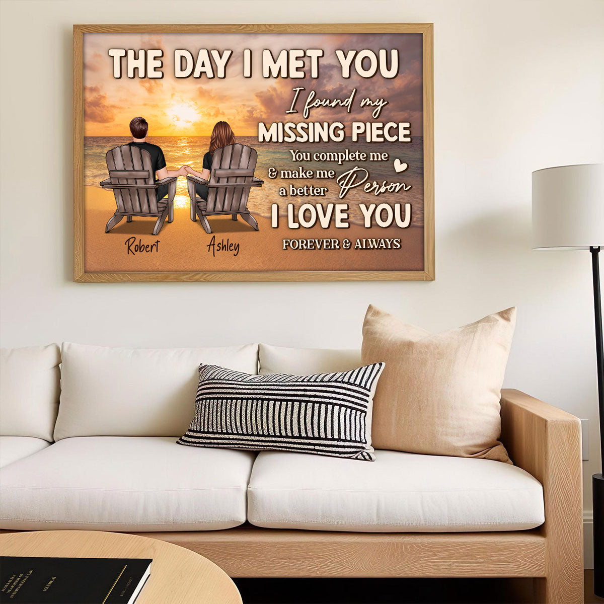 Couple Beach Landscape The Day I Met You Personalized Poster, Gift For Him, For Her
