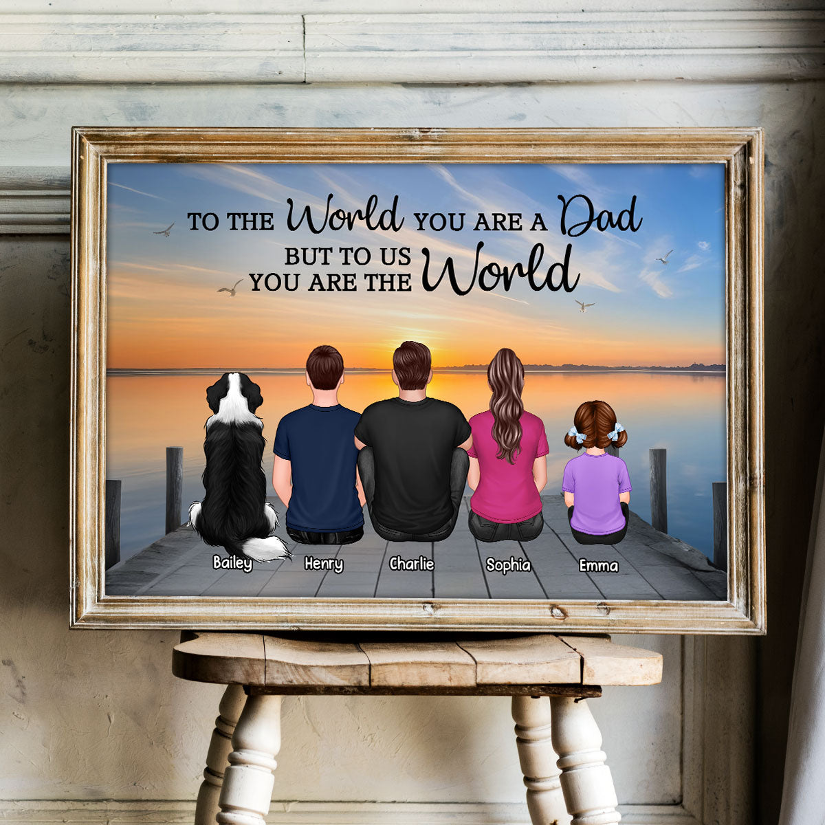 Lake Landscape To The World You Are A Dad Personalized Poster| Heartfelt Father's Day Gift For Dad, Husband