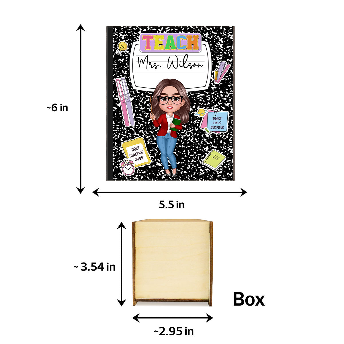 Composition Notebook Pen Pencil Holder, Back To School Gift for Teachers