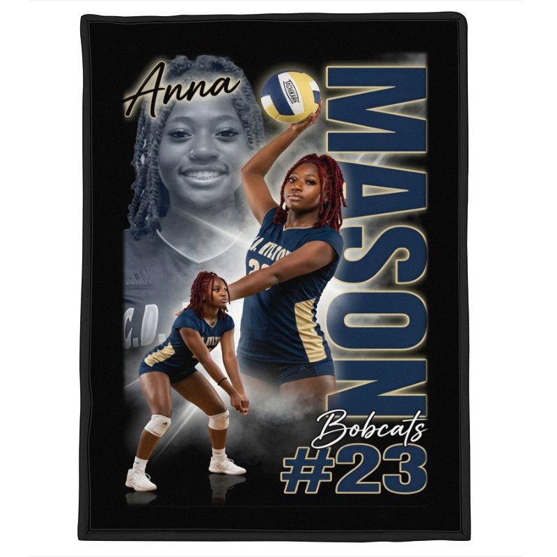 Custom Player Sport - Personalized Fleece Blanket - Football Baseball Basketball Gift for Son, Grandson