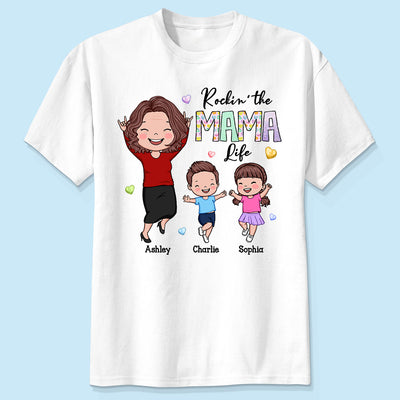 Rockin' The Nana Life Vector Happy Kids Personalized Shirt