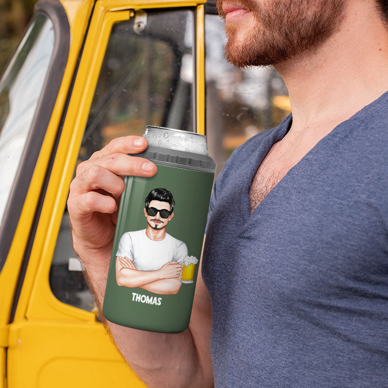 Dad‘s Brewing Company Gift For Dad Grandpa Personalized 4 In 1 Can Cooler