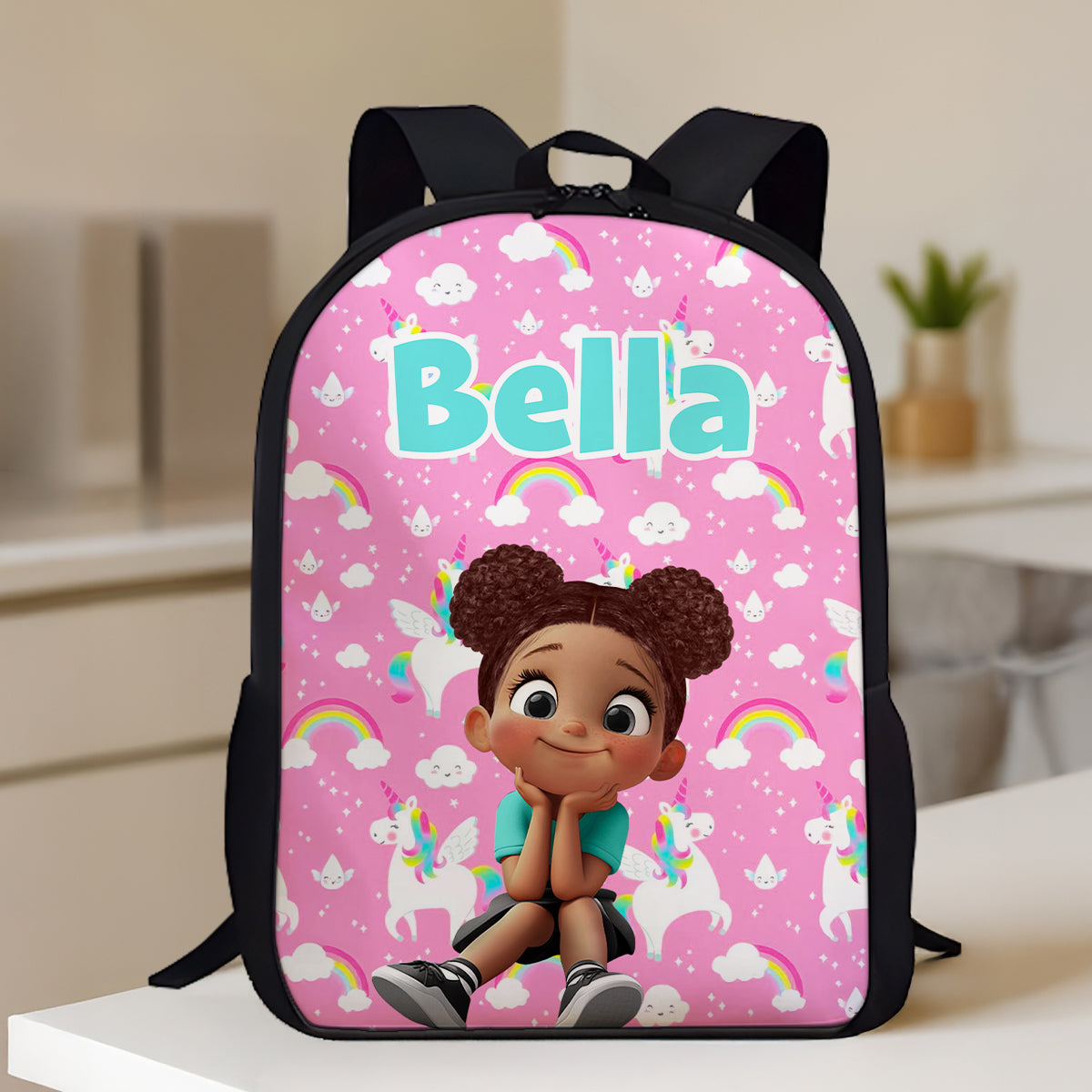 Rainbow Dinosaur Unicorn Personalized Kid Backpack, Back to School Backpack for Boys, Girls, 12 Different Designs