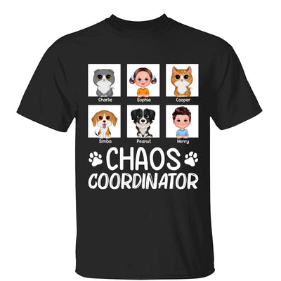 Chaos Coordinator Kids Dogs Cats Personalized Shirt