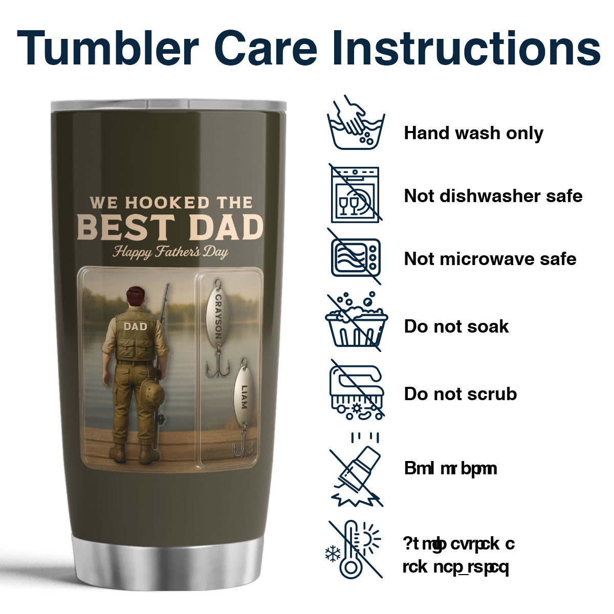 We Hooked The Best Dad Grandpa Fishing With Kids' Names Custom Figure Personalized Tumbler, Perfect Father's Day Gift For Fishing Dad, For Husband, For Grandpa