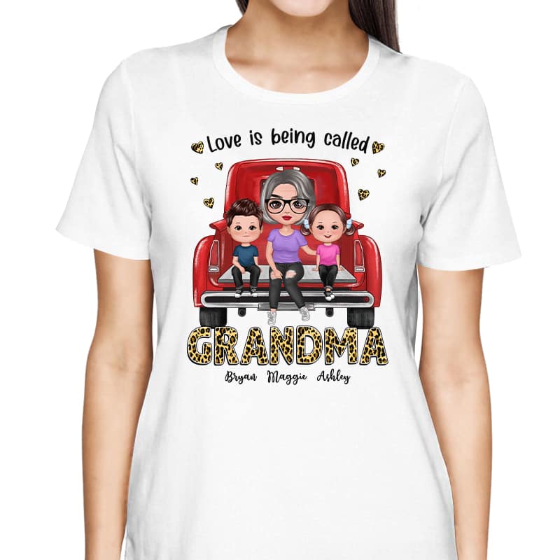 Love Being Called Grandma Leopard Truck Personalized Shirt