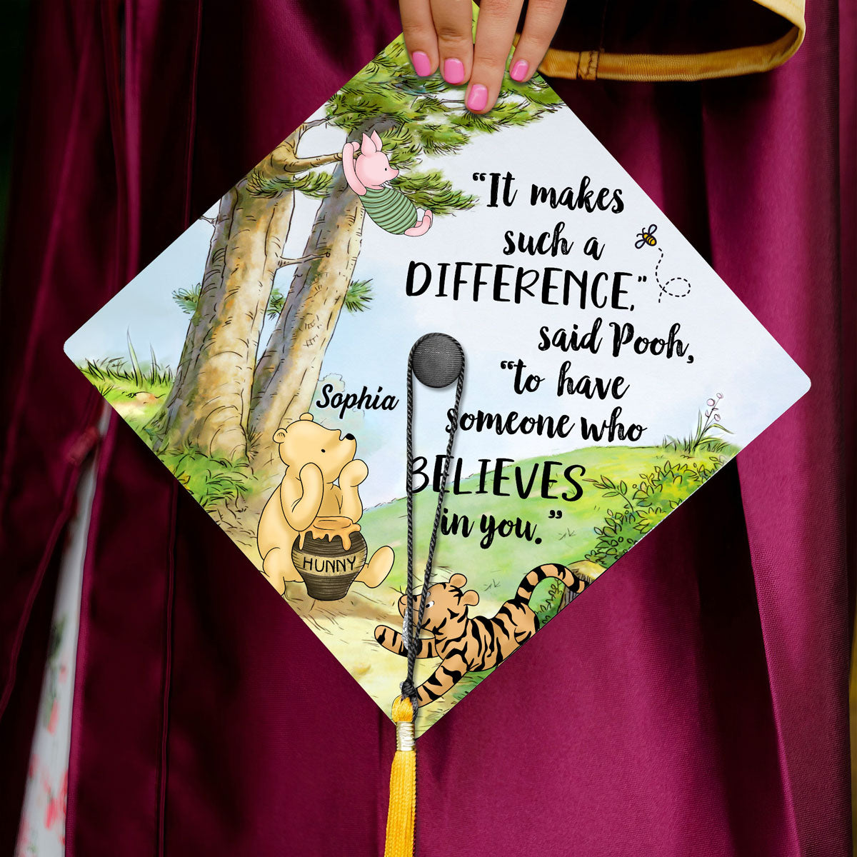 Hunny Bear It Make Such Different To Have Someone Believes In You Grad Gift Graduation Cap Topper