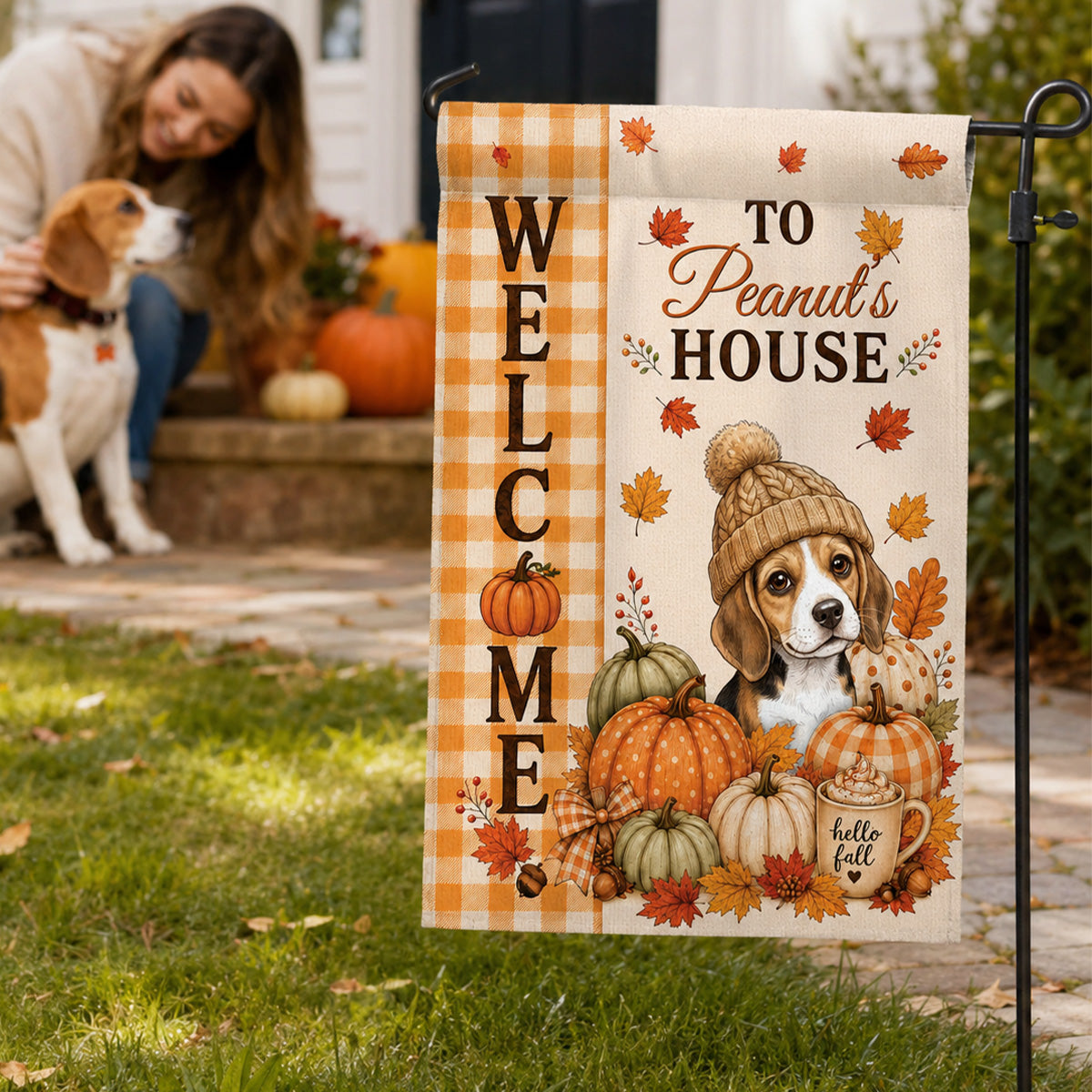 Welcome To The Dog House Fall Season - Personalized Garden Flag
