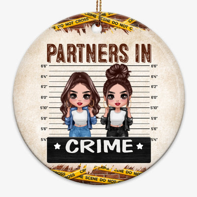 Partners In Crime Cool Doll Besties Personalized Circle Ornament