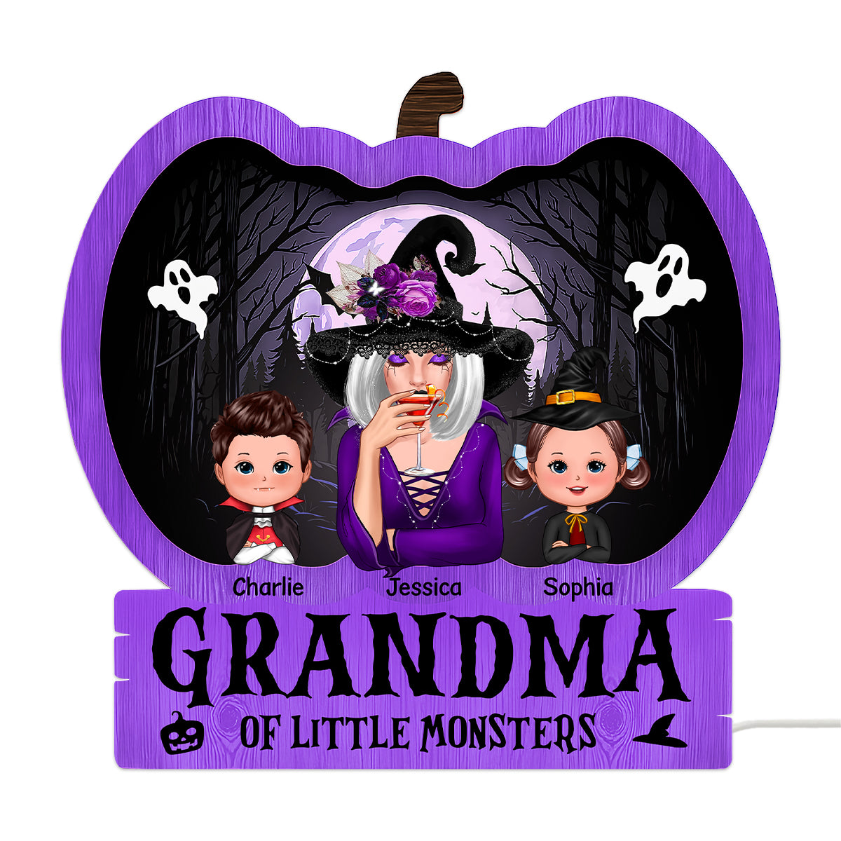 Halloween Grandma Witch Personalized Light Box