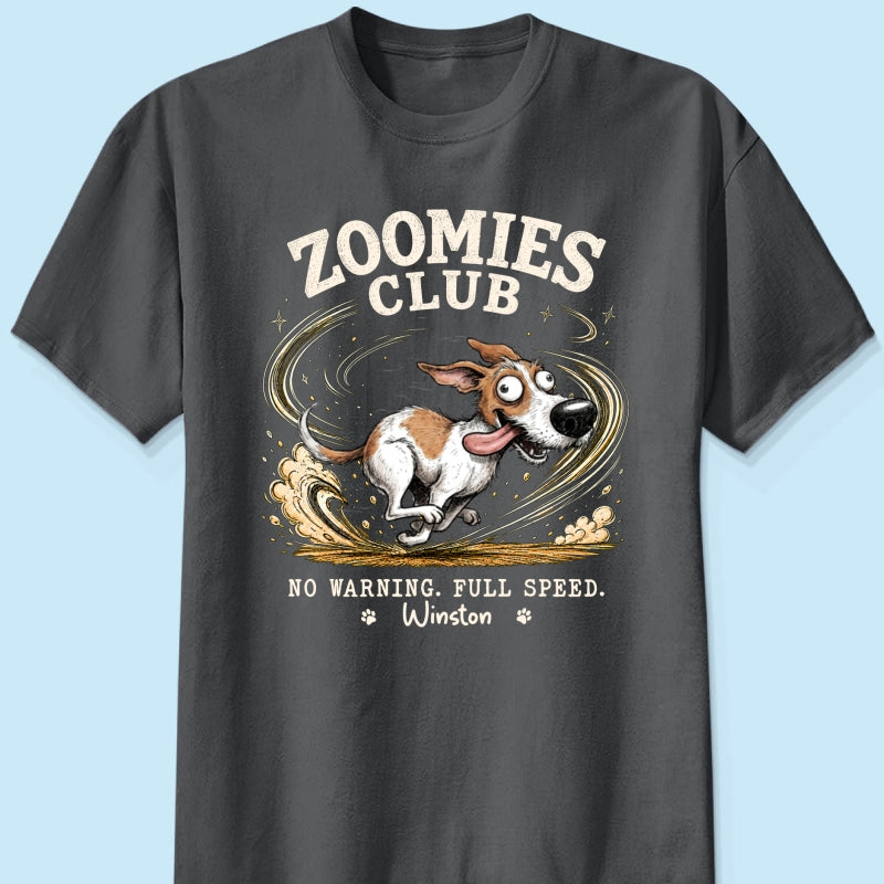 Zoomies Club Quirky Dog Portrait From Your Custom Pet Photo - Personalized Shirt - Funny Gift For Dog Cat Lover