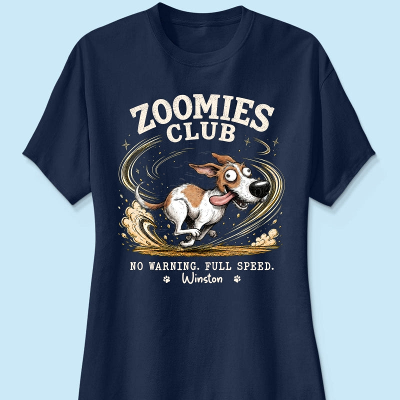 Zoomies Club Quirky Dog Portrait From Your Custom Pet Photo - Personalized Shirt - Funny Gift For Dog Cat Lover