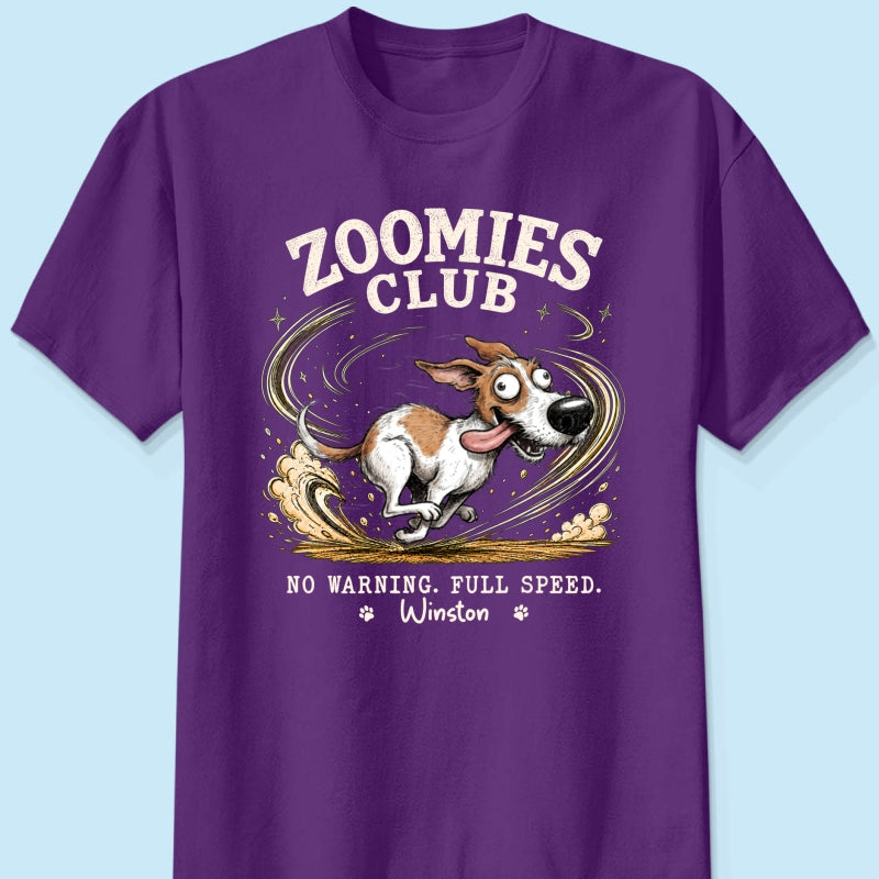 Zoomies Club Quirky Dog Portrait From Your Custom Pet Photo - Personalized Shirt - Funny Gift For Dog Cat Lover