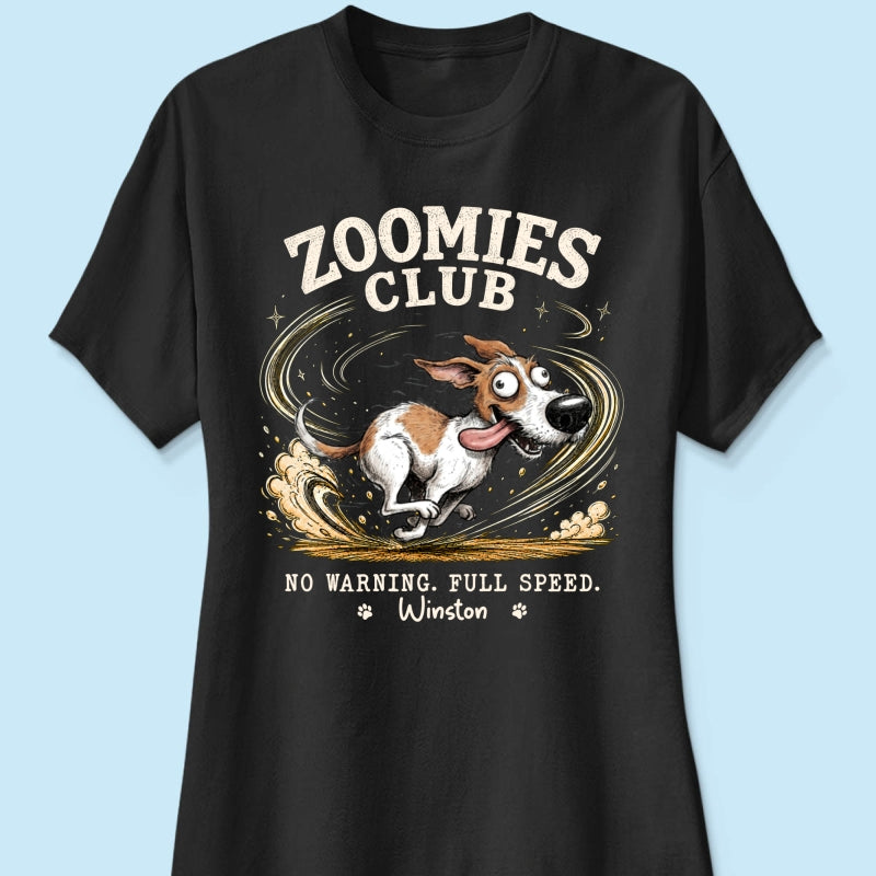 Zoomies Club Quirky Dog Portrait From Your Custom Pet Photo - Personalized Shirt - Funny Gift For Dog Cat Lover
