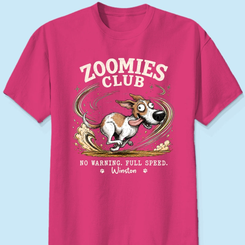 Zoomies Club Quirky Dog Portrait From Your Custom Pet Photo - Personalized Shirt - Funny Gift For Dog Cat Lover