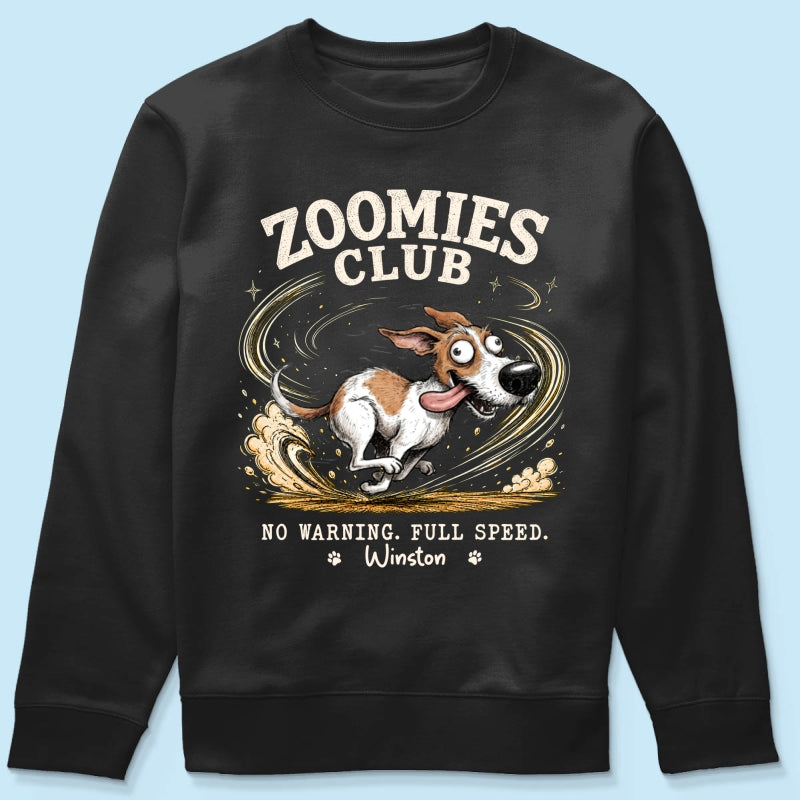 Zoomies Club Quirky Dog Portrait From Your Custom Pet Photo - Personalized Shirt - Funny Gift For Dog Cat Lover