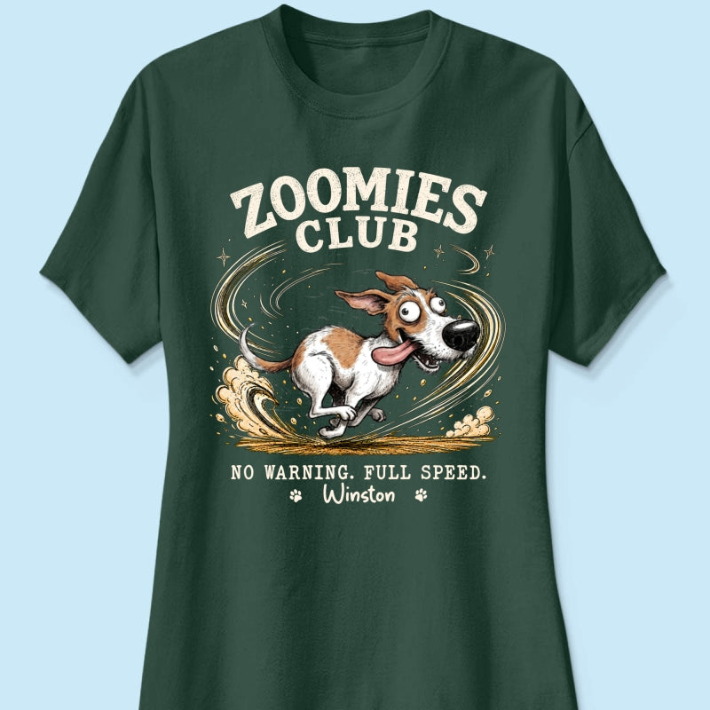 Zoomies Club Quirky Dog Portrait From Your Custom Pet Photo - Personalized Shirt - Funny Gift For Dog Cat Lover