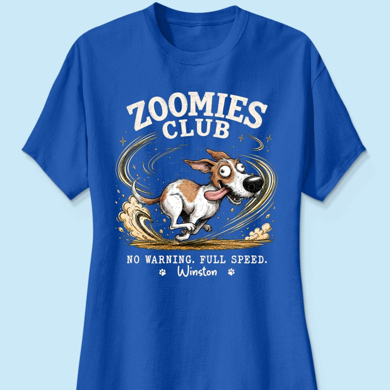 Zoomies Club Quirky Dog Portrait From Your Custom Pet Photo - Personalized Shirt - Funny Gift For Dog Cat Lover