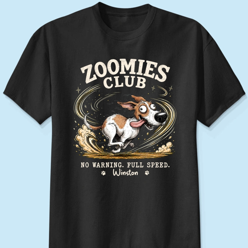 Zoomies Club Quirky Dog Portrait From Your Custom Pet Photo - Personalized Shirt - Funny Gift For Dog Cat Lover