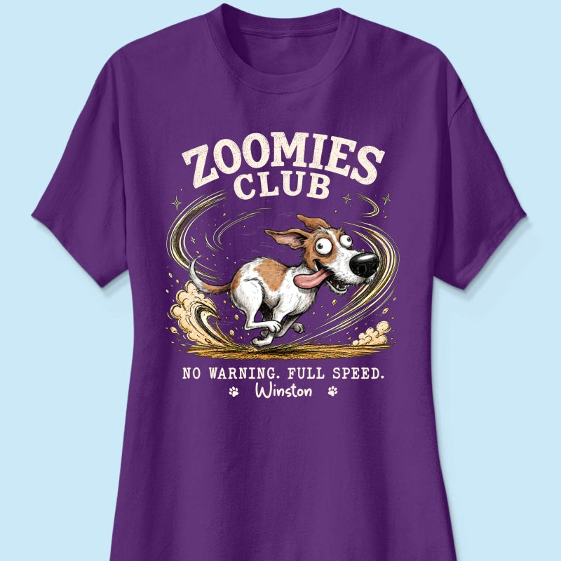 Zoomies Club Quirky Dog Portrait From Your Custom Pet Photo - Personalized Shirt - Funny Gift For Dog Cat Lover