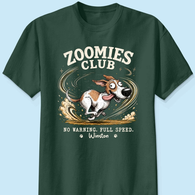 Zoomies Club Quirky Dog Portrait From Your Custom Pet Photo - Personalized Shirt - Funny Gift For Dog Cat Lover