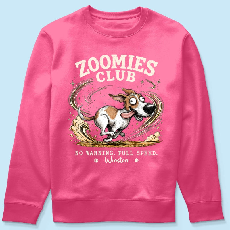 Zoomies Club Quirky Dog Portrait From Your Custom Pet Photo - Personalized Shirt - Funny Gift For Dog Cat Lover