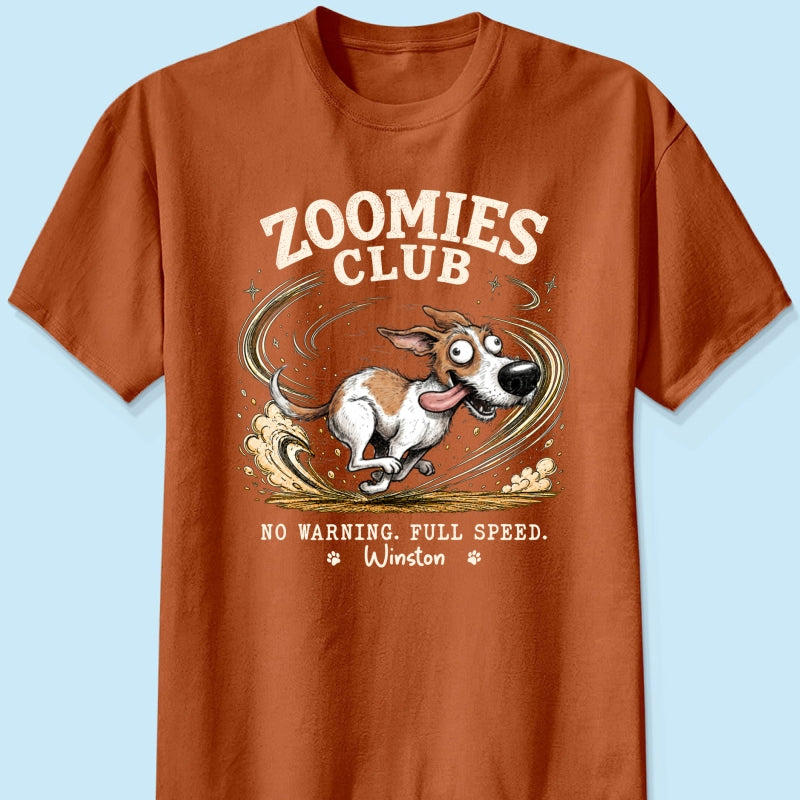 Zoomies Club Quirky Dog Portrait From Your Custom Pet Photo - Personalized Shirt - Funny Gift For Dog Cat Lover