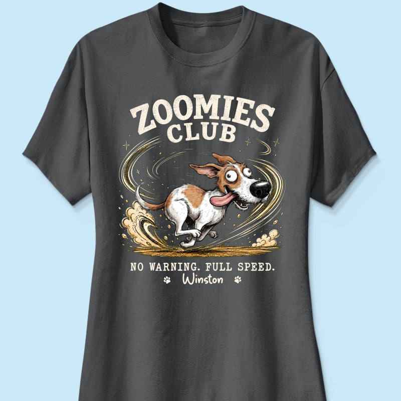 Zoomies Club Quirky Dog Portrait From Your Custom Pet Photo - Personalized Shirt - Funny Gift For Dog Cat Lover