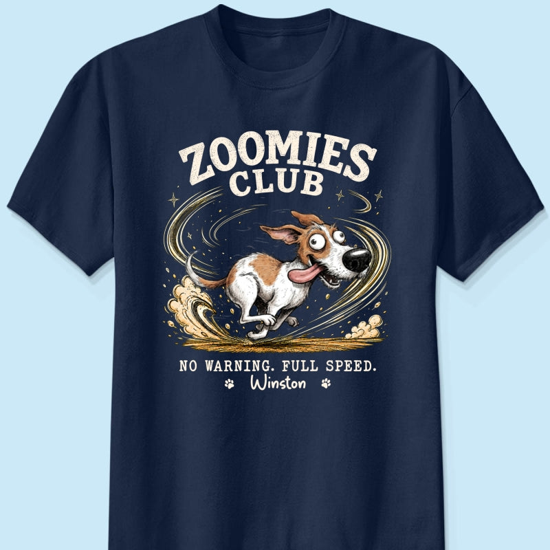 Zoomies Club Quirky Dog Portrait From Your Custom Pet Photo - Personalized Shirt - Funny Gift For Dog Cat Lover