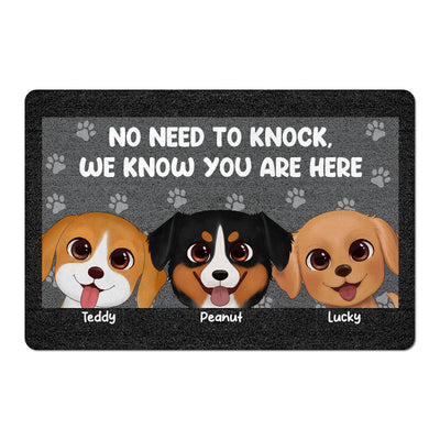 Watercolor Cute Dogs Paws Pattern Personalized Doormat