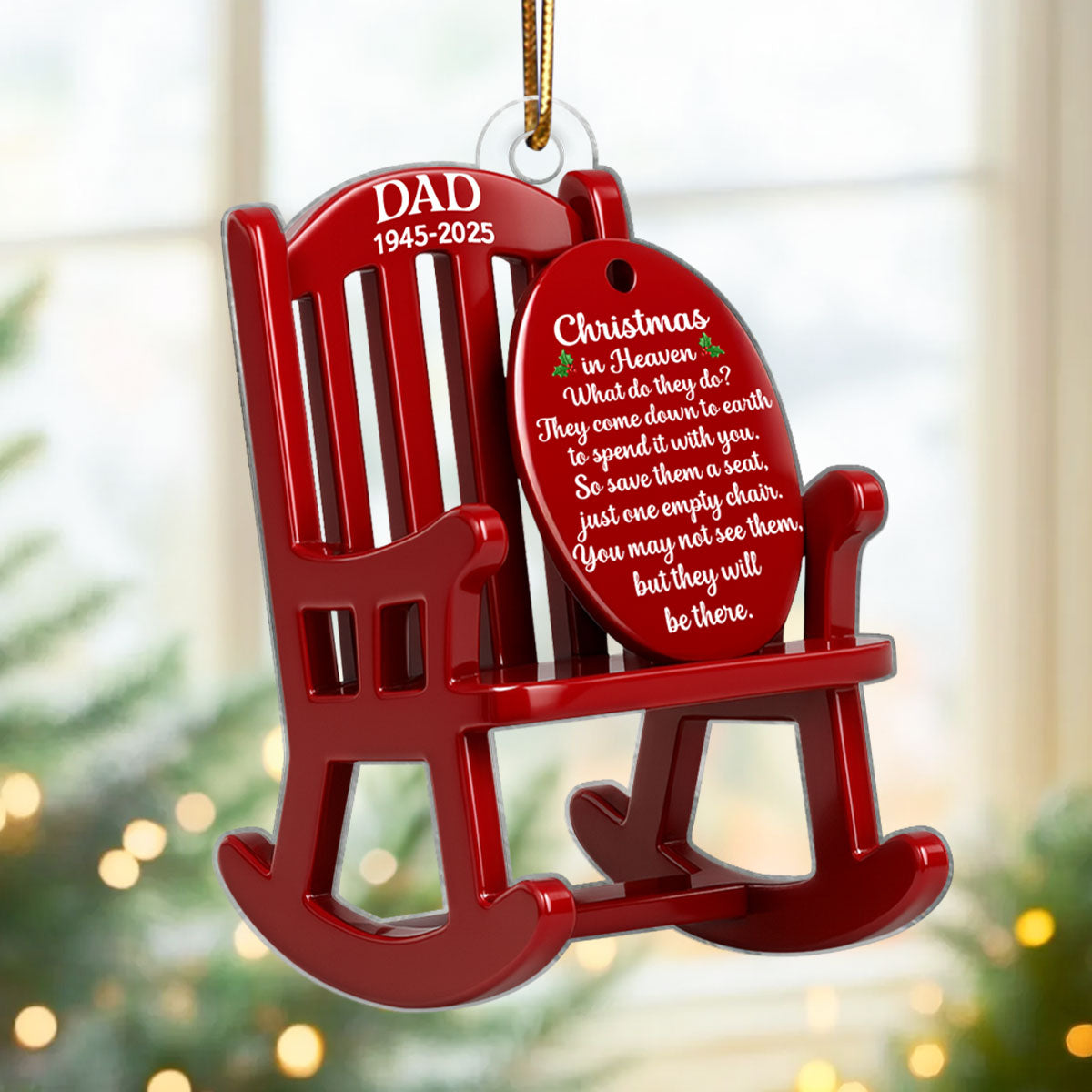 Christmas in Heaven Personalized 3D Effect Acrylic Rememberance Ornament, Heartwarming Gift for Loved Ones, Christmas Sympathy Gift