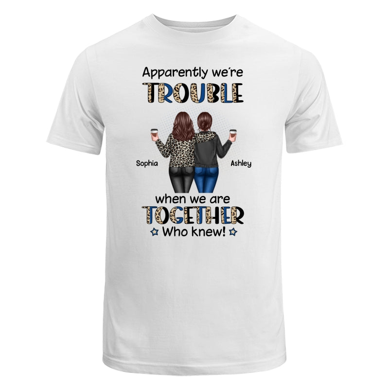 Half Leopard Denim Best Friends Trouble Together Personalized Shirt