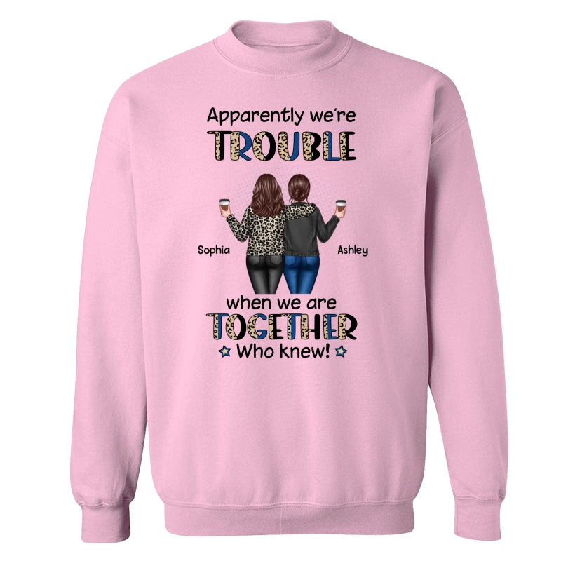 Half Leopard Denim Best Friends Trouble Together Personalized Shirt