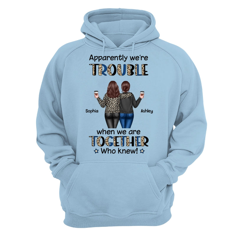 Half Leopard Denim Best Friends Trouble Together Personalized Shirt