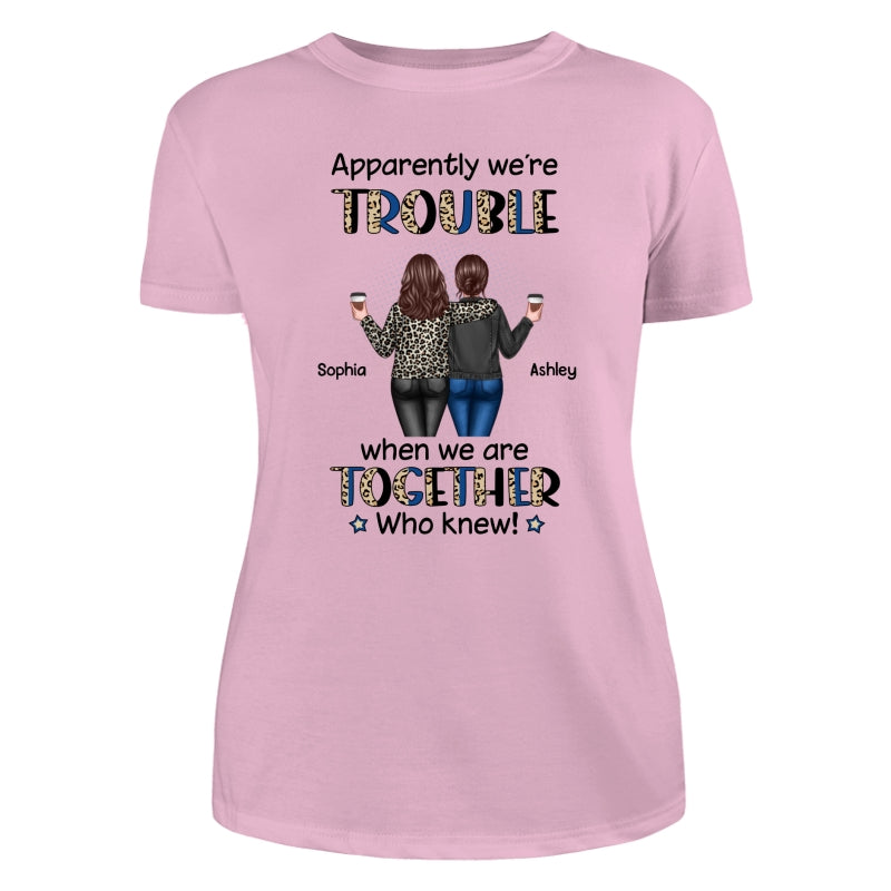 Half Leopard Denim Best Friends Trouble Together Personalized Shirt