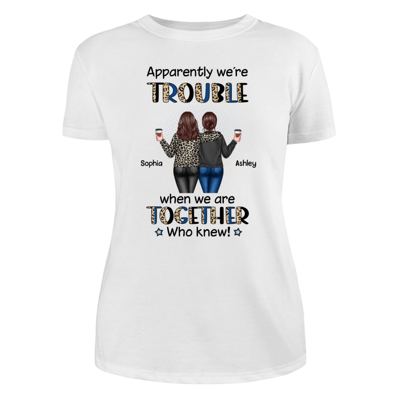 Half Leopard Denim Best Friends Trouble Together Personalized Shirt